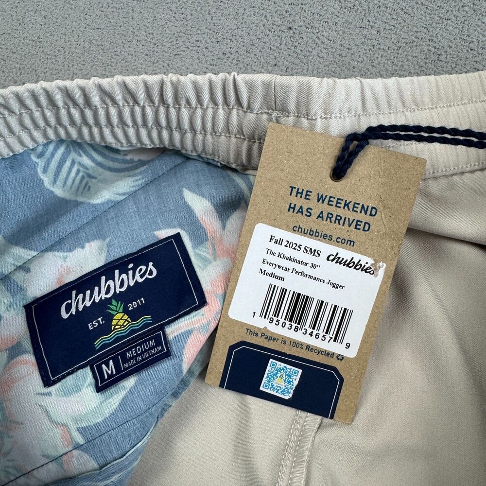 Chubbies Khakinator Jogger Pants Size M Mens 30" Everywear Performance Beige NWT - Picture 4 of 11